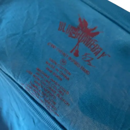 "Live to Laugh a Lot" Graphic Tee – 100% Cotton Blue Size M