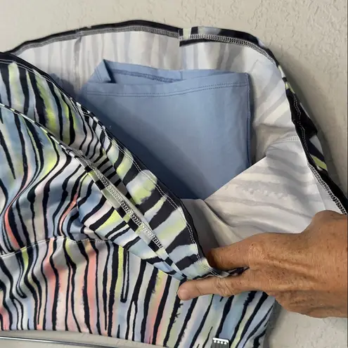 Lucky in Love Tennis Golf Skirt Skort Athletic Animal Print Sporty Going Wild Blue Size L