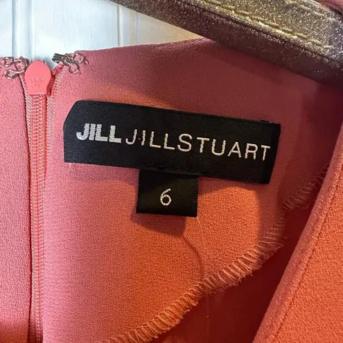 Jill Stuart Jill  Ruffle Hem Bell Sleeve Rosewood Pink Dress