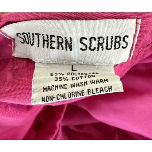 Southern Scrubs Pink Pants Elastic Waist Straight Leg Large Veterinary Hospital