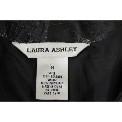 Laura Ashley Genuine Patent & Glossy Black Leather Jacket SZ M MSRP$218