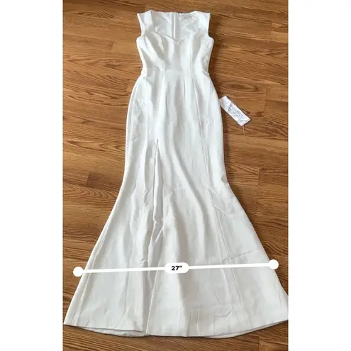 Dress the Population Sandra Plunge Crepe Trumpet Gown off white size Xxs