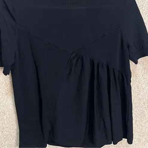 COS Imperfect baby doll top black short sleeve xs women's top cute 90s Y2K style