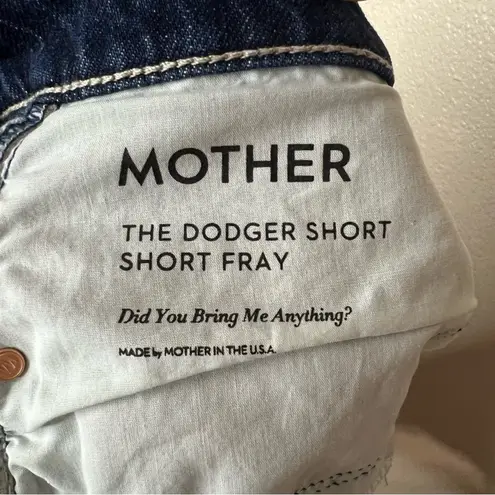 MOTHER Superior The Dodger Frayed Raw Hem Blue Denim Jean Shorts NEW 30
