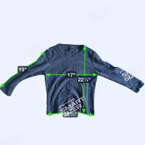 Evelyn Grace 100% Cashmere Crewneck Sweater Medium Gray