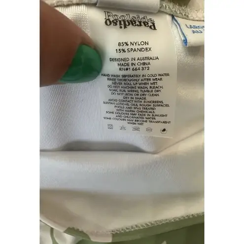 NWT Poolside Paradiso Palm Islander Hi Waist Swim Bottom Size Large 12 Green