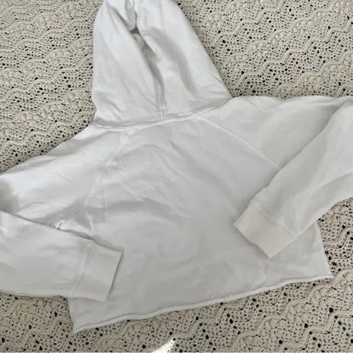 SASKI Oversized Cropped Hoodie Sweatshirt White (Medium)