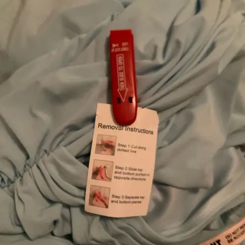 Mac Duggal 26485 Blue Foldover Long Sleeve Jeweled Midi Dress