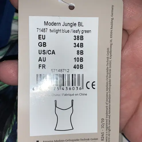 Amoena Modern Jungle Blouson Top | Twilight Blue / Leafy Green | Size 8