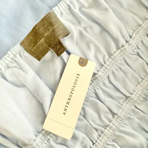 Sunday in Brooklyn Anthropologie Smocked Poplin Cotton Midi Dress Blue Sz M NWT