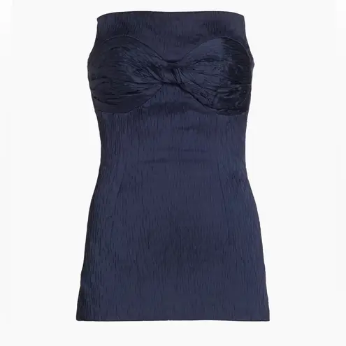 Tove Ida Bow Strapless Top Navy Blue Size 6