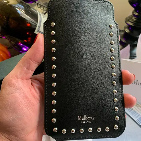 Mulberry Authentic ENGLAND Calf leather/studs card/phone holder