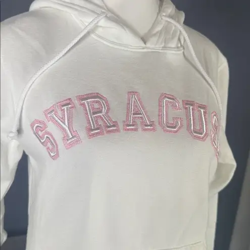 J. America Women’s White Embroidered SYRACUSE College Drawstring Hoodie Size S NEW
