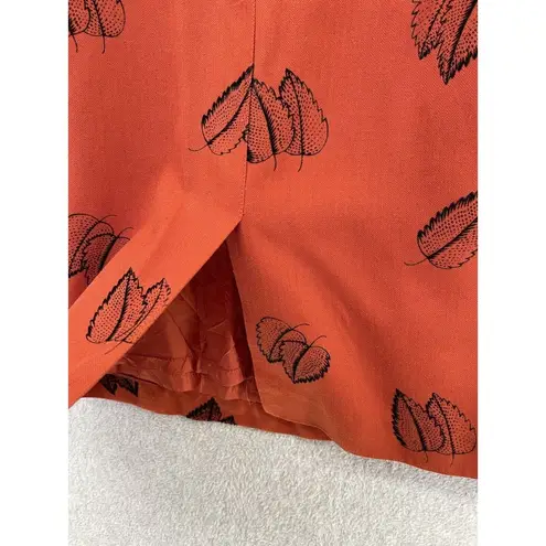 Unbranded Women's Burnt Orange Fall Skirt Pencil Over Knee pockets Leaves 26