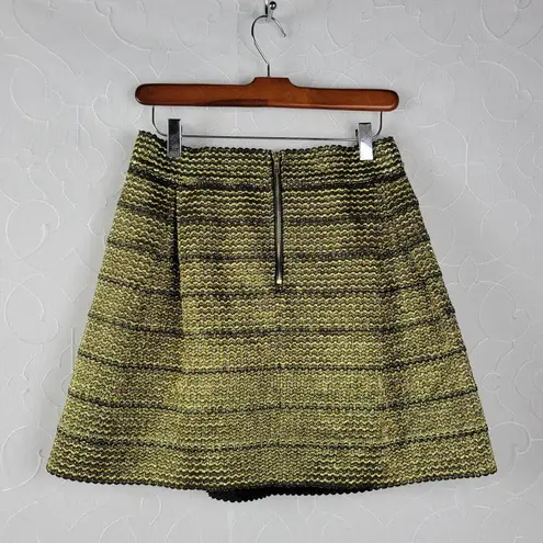 June & Ivy Womens Skirt Size L Gold Black Metallic Pleated A