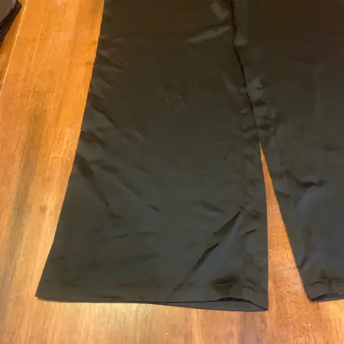 Sincerely Jules Wide Leg Pants XL Satin Black Wide Waistband High Waisted