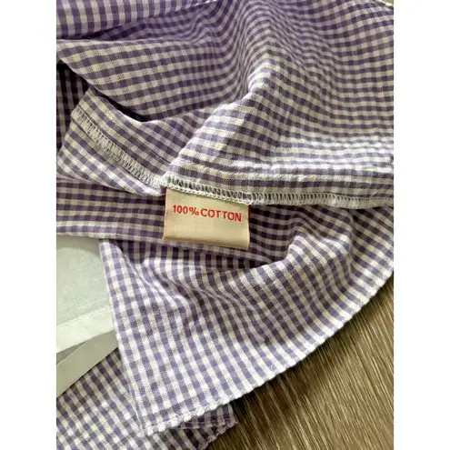 Rungolee Jacqueline Dress Womens XL Purple Gingham Midi Ruffle Cottagecore NWT