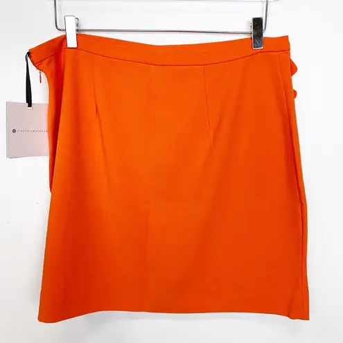 Victoria Beckham NWT Tarjeta Orange Scallop Pocket Stretch Knit Mini Skirt L