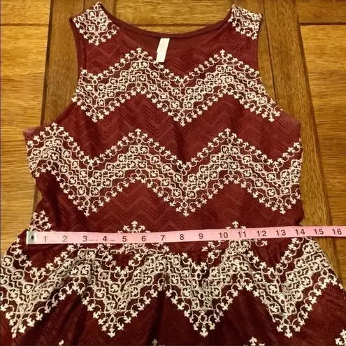 Xhilaration Xhileration Red White Soft Zig Zag Dress Size Large