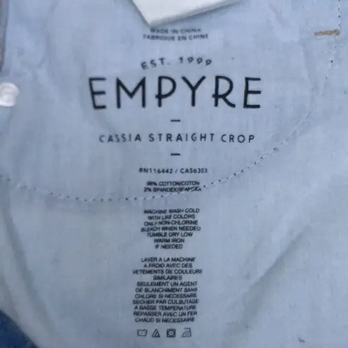 Empyre Cassia Straight Crop Light Wash Denim Jeans from Zumiez Blue Size undefined