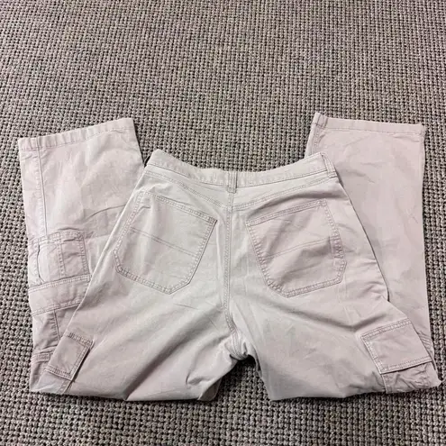 Hollister Khaki High Rise Cargo Utility Pants Y2K Neutral Baggy Fit Size 12R W31