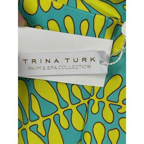 Trina Turk  Trellis Swim Cover Up Pant Green Size Large NWT