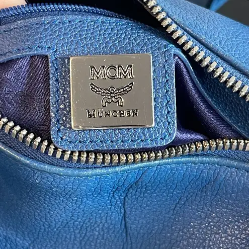 MCM Mini-Boston Top Handle Bag - Blue - Preowned