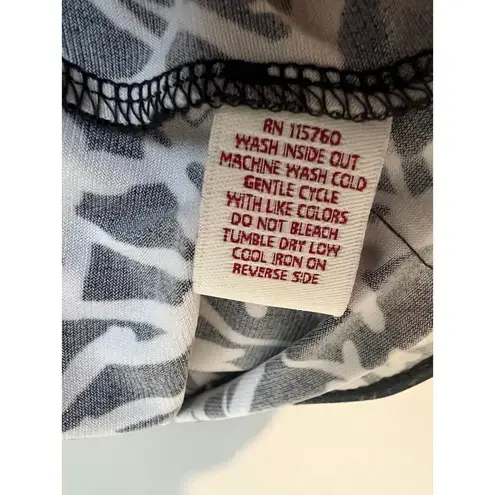 JM Collection Abstract Black & White Blouse Petite Medium