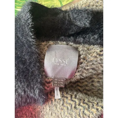 Lysse Cabin Faux Mink Long Coat Chevron Women’s Size Large/Extra large Pockets