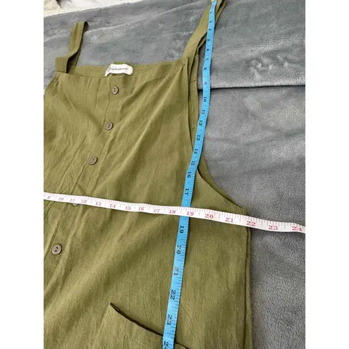 Aedvooer Olive Green Linen Blend Button