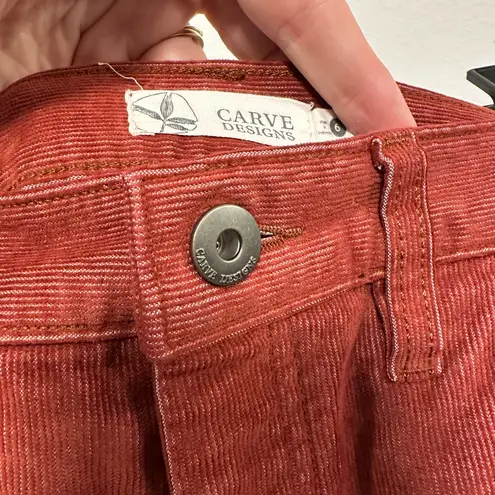 Carve Designs Red Jean corduroy Shorts Size 6!