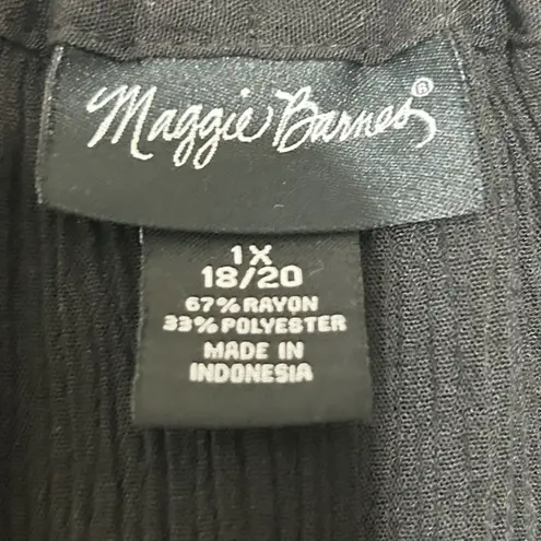 Maggie Barnes Womens Maxi Skirt 1X Black Crinkle Flowy Boho Western Prairie