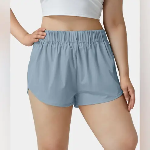 Halara High Waisted Dolphin Hem Casual Shorts 2” Medium Women’s Moon Ice Blue.