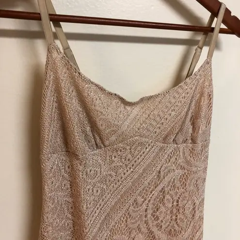 Necessary Objects Vintage Spaghetti Strap Fringe Midi Dress, Size Small