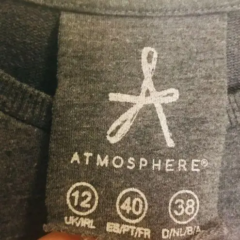 Atmosphere / M / Gray Sweatshirt Zipper Floral Sle