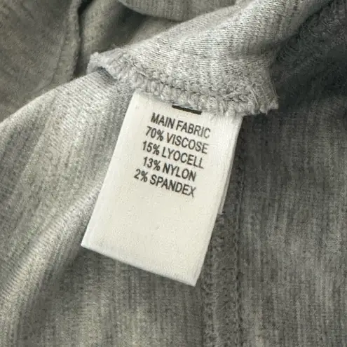 St. John Gray Cardigan Button Up Sz M Sequin Hooded Jacket Embellished Trim