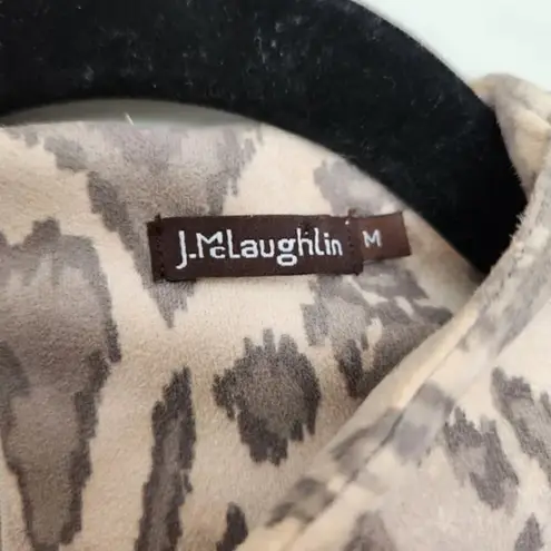 J. McLaughlin  Liz Sheath Dress M Jaguar Neutral Animal Print Faux Suede Autumn