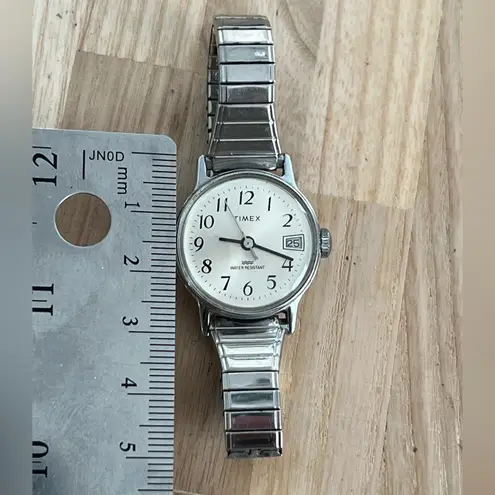 Timex Ladies Watch Vintage Mechanical Winding Stainless Dial and Stretch Band