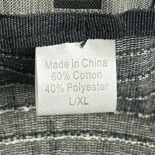 REI Black White Striped Sun Hat Beaded Accent Packable Summer Beach