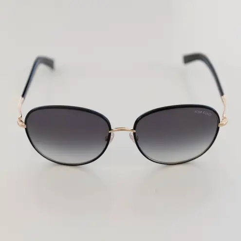 Tom Ford Black and Gold Georgia Sunglasses with Case