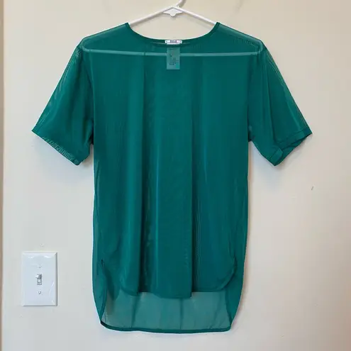 WOLFORD Sheer Tulle Mesh Short Sleeve T