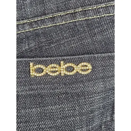 Bebe  Vintage Y2K Low Rise Flare Rhinestone Jeans Dark Wash Women’s Size 29x32