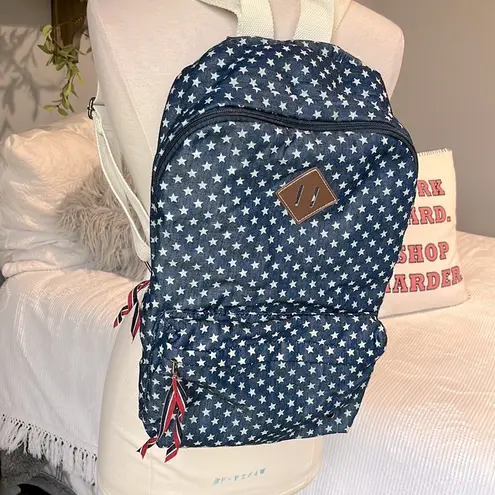 Madden Girl  Lightweight Backpack Patriotic Stars Blue White Ribbon Americana