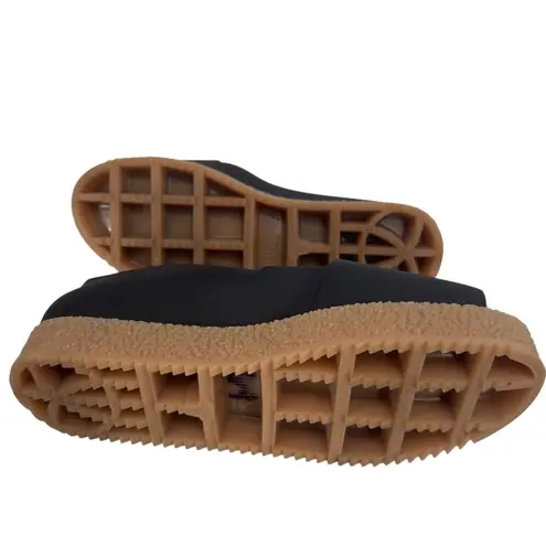 Melissa Black Rubber Peep Toe Flats Platform Chunky Lug Sole Sandals