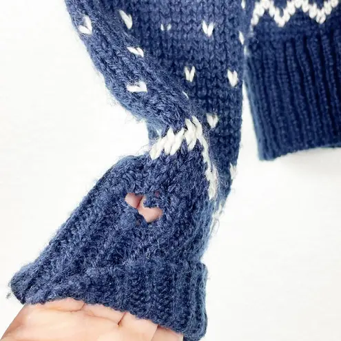 Jantzen Vintage IVY Hand Knit Women's Sweater Cardigan Size Small Navy Blue Fair Isle