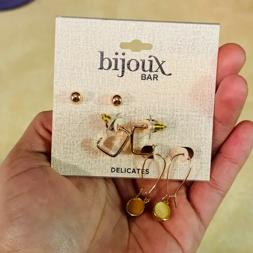 The Bar Bijoux Jewelry Earrings Set Rose Gold Arretes