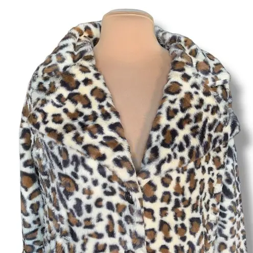 Yellowstone x Spirit Halloween Beth Dutton Faux Fur Leopard Print Coat Medium Brown