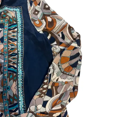 Tolani Curpo Geometric Patterned Button-Up Shirt sz small