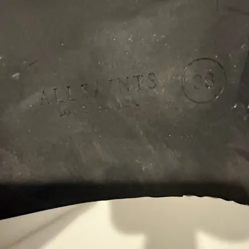 ALL SAINTS Bora Platform Espadrilles Loafer Black White Woven and Suede Size 38