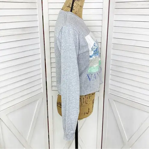 Mad Engine Vangogh Irises Print Crop T Shirt Gray Juniors Small Size undefined